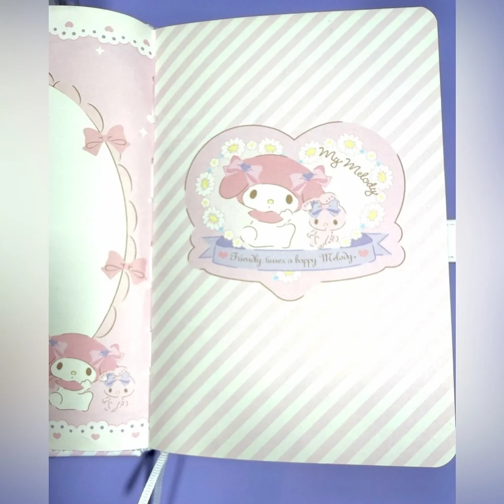Sanrio My Melody Pastel Pink and White Striped Undated Planner